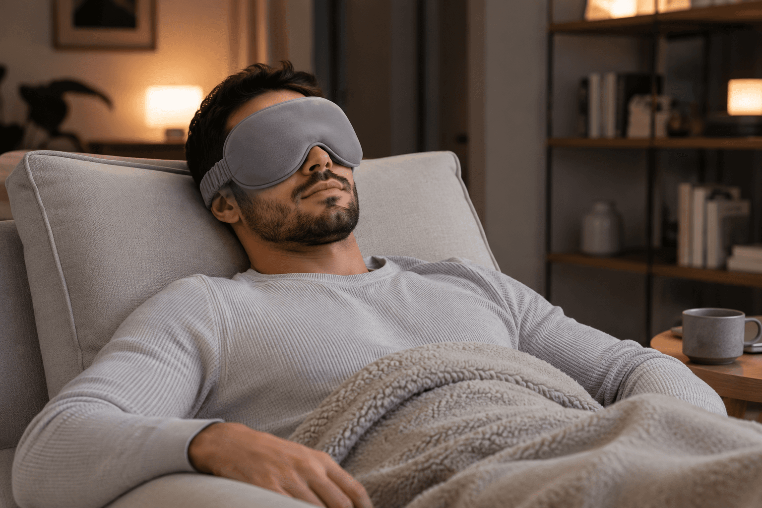 Rituel du soir avec le masque gris